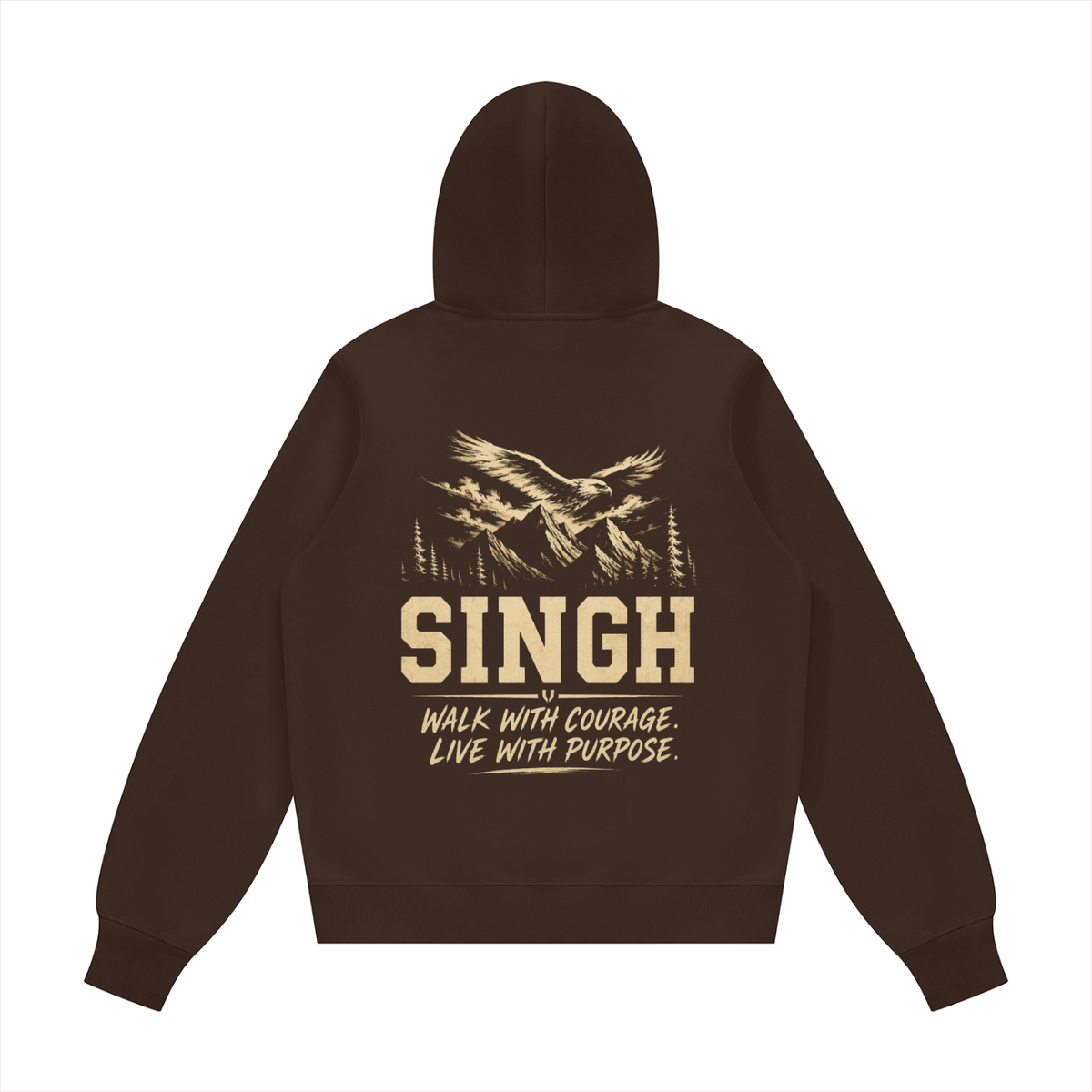 Singh- Walk with Courage || Fleece Regular Hoodie