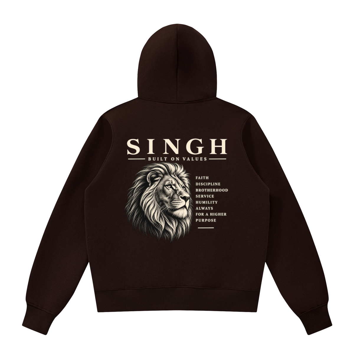 Singh Built on Values || Fleece Full Zip Hoodie