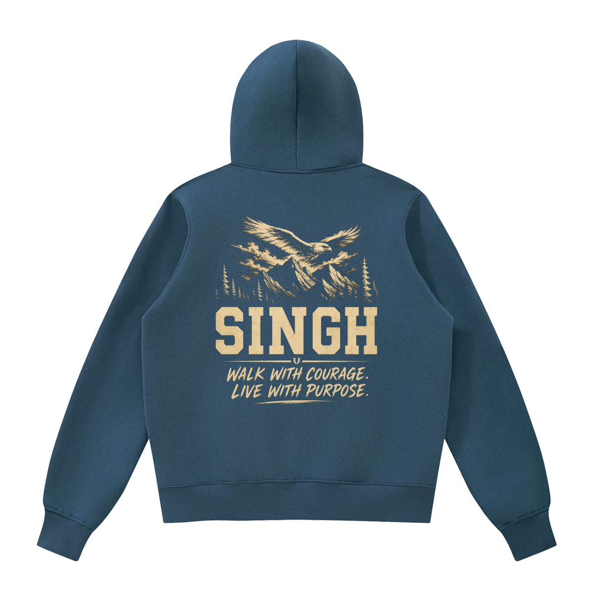 Singh- Walk with Courage || Fleece Full Zip Hoodie