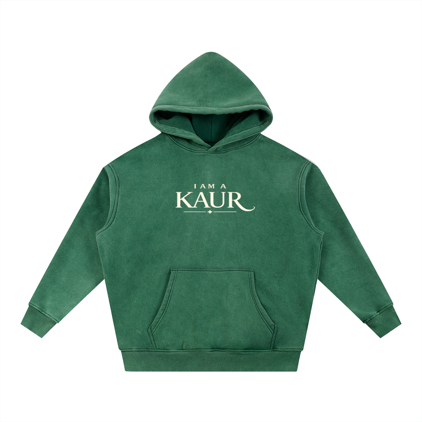 I Am A Kaur - Snow Wash Fleece Oversize Hoodie (Front and Back Design)