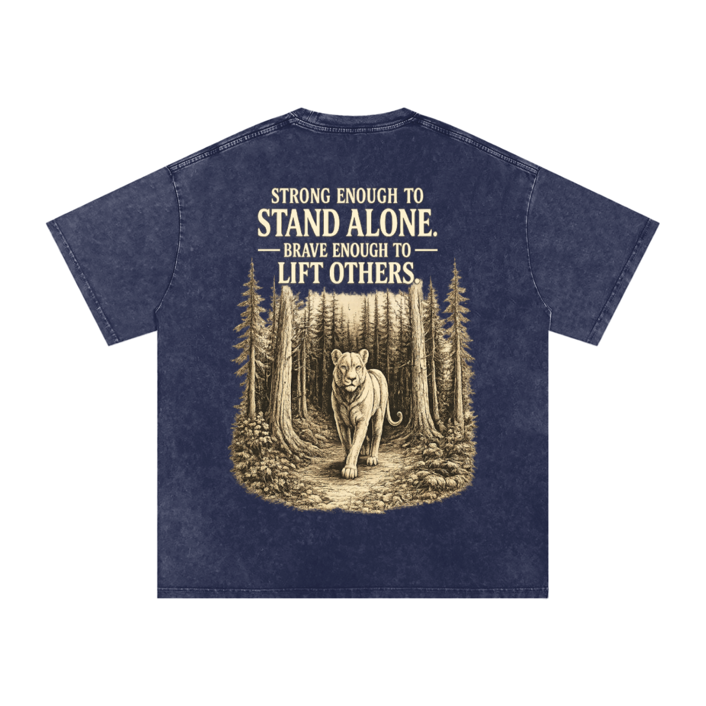 Fearless Lioness- Snow Washed Oversized Cotton Tee