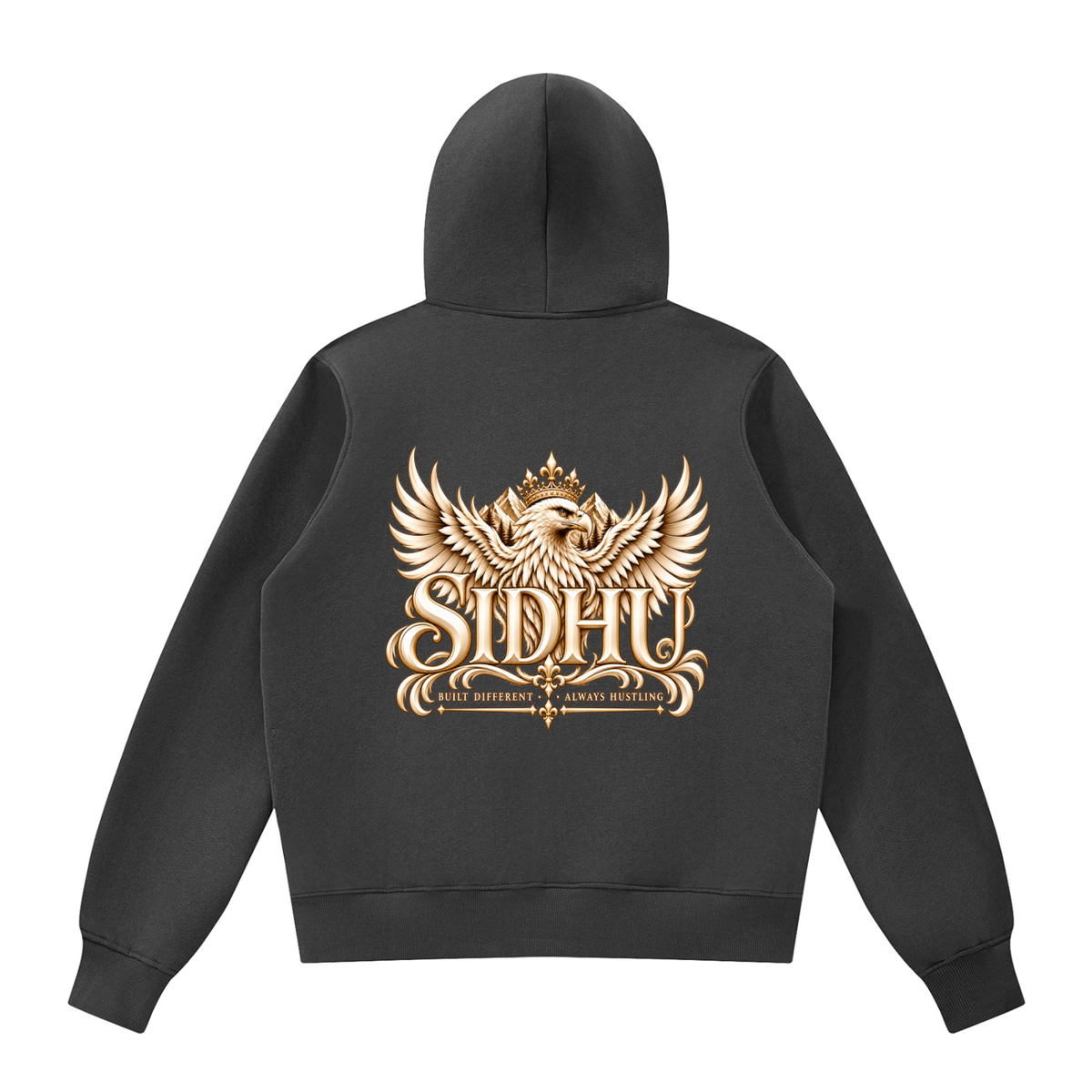 Sidhu- Built Different ||  Fleece Full Zip Hoodie