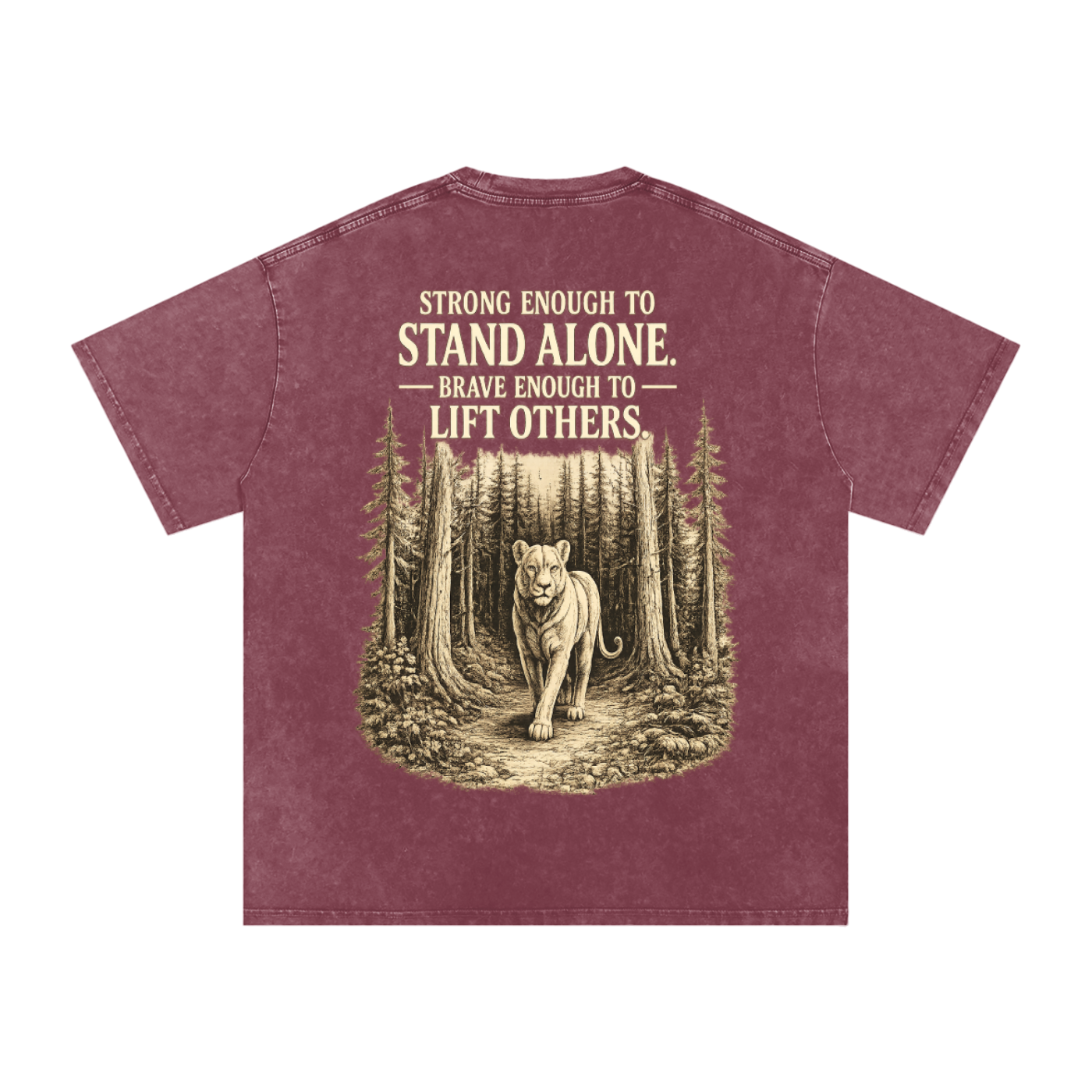Fearless Lioness- Snow Washed Oversized Cotton Tee