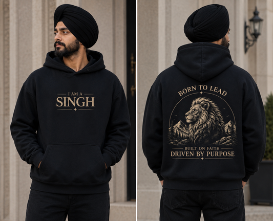 I am a Singh - Essential Heavyweight Hoodie (Front &Back)