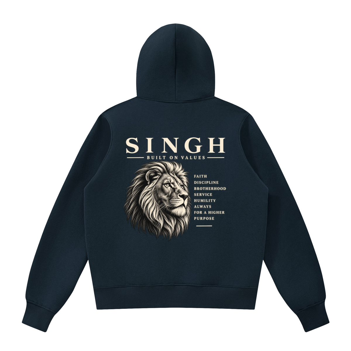 Singh Built on Values || Fleece Full Zip Hoodie