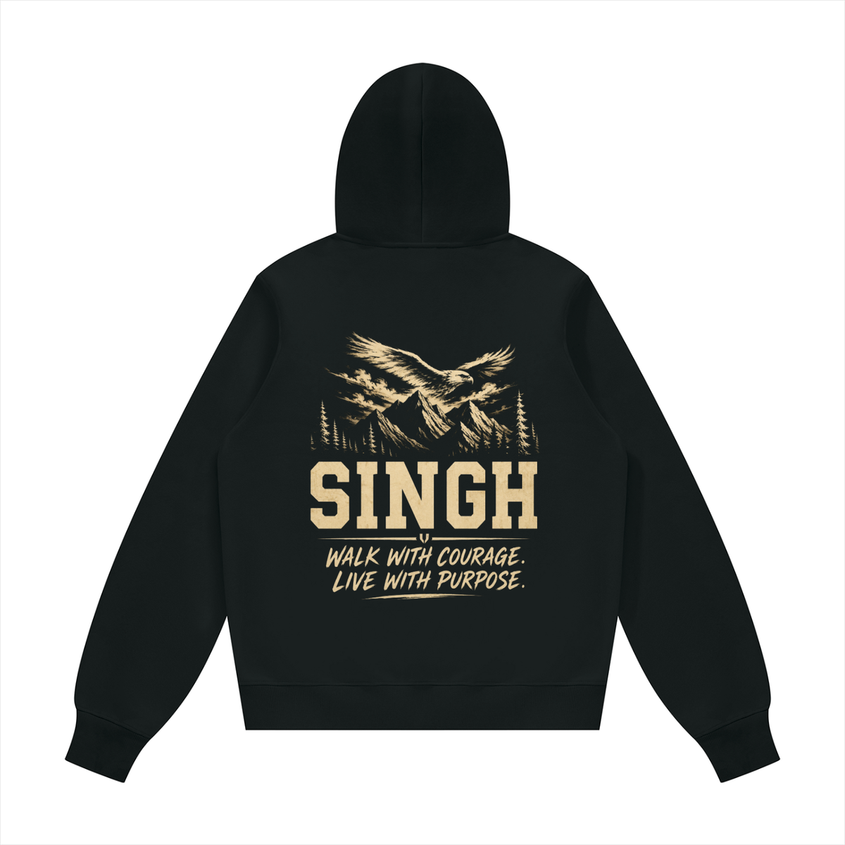Singh- Walk with Courage || Fleece Regular Hoodie