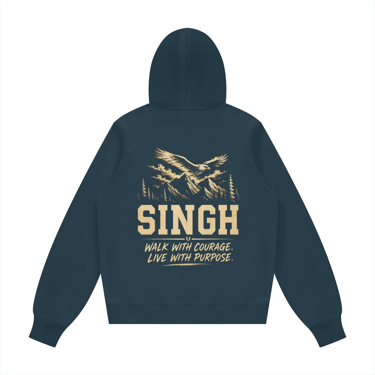 Singh- Walk with Courage || Fleece Regular Hoodie