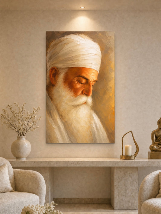 Guru Nanak Dev Ji  Spiritual Wall Art || Aluminum Print