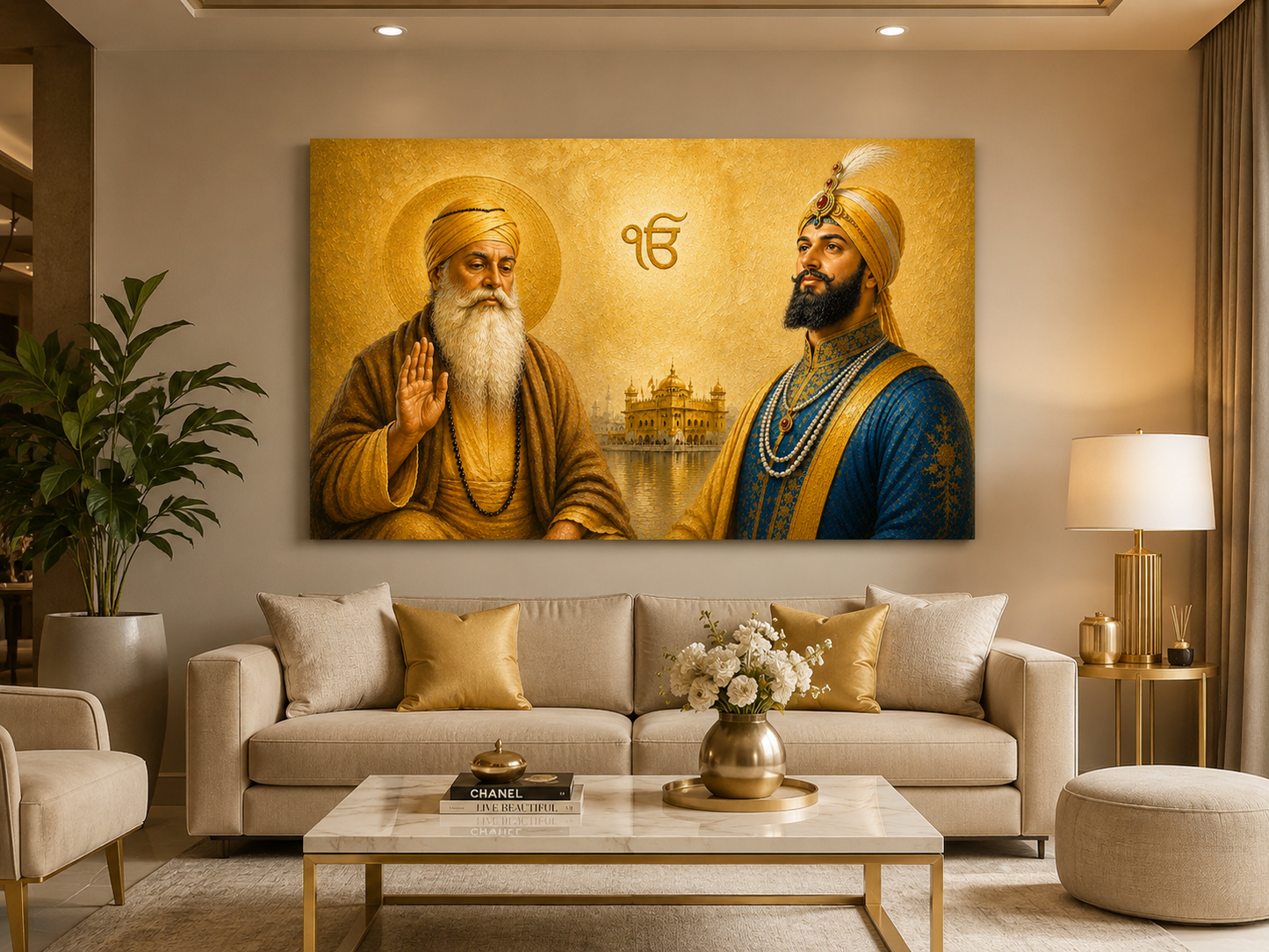 Guru Nanak Dev Ji & Guru Gobind Singh ji-Sikh spiritual Wall Art || Aluminum Print