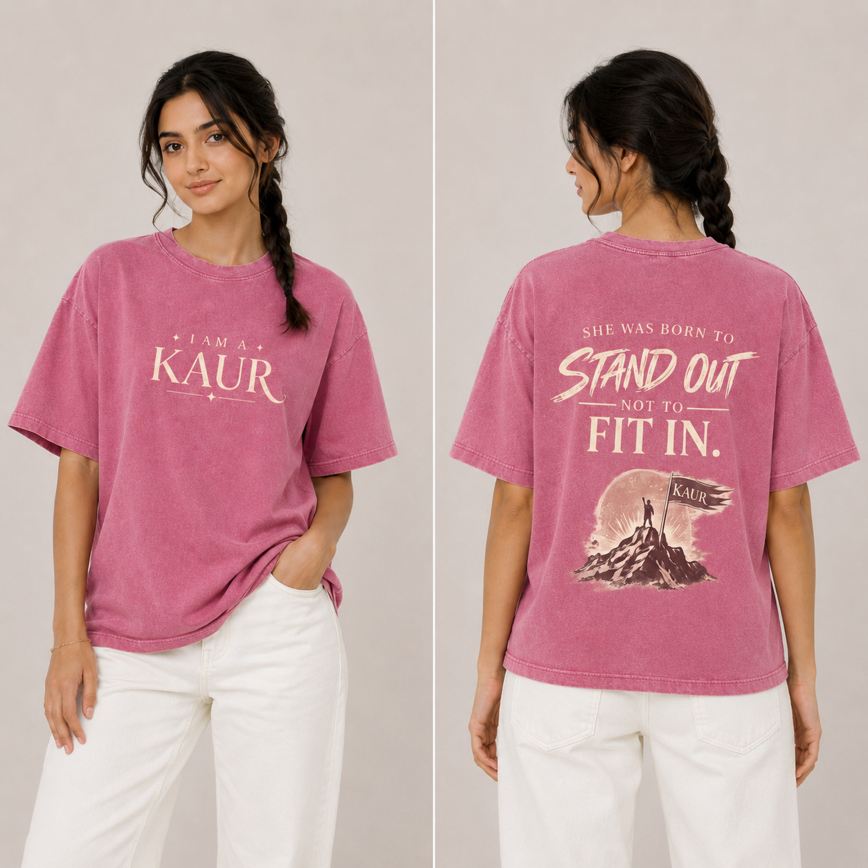Stand Out Kaur - Snow Washed Oversized Tee