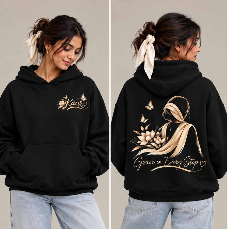 Kaur-Grace in Every Step || Oversized Boxy Fit Fleece Hoodie