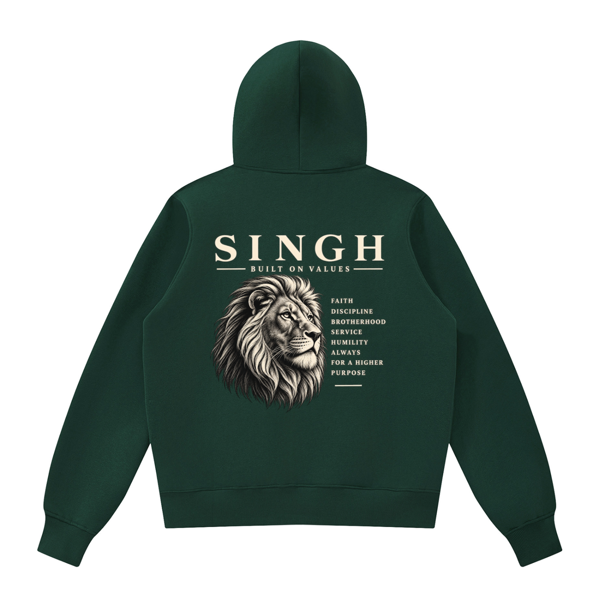 Singh Built on Values || Fleece Full Zip Hoodie