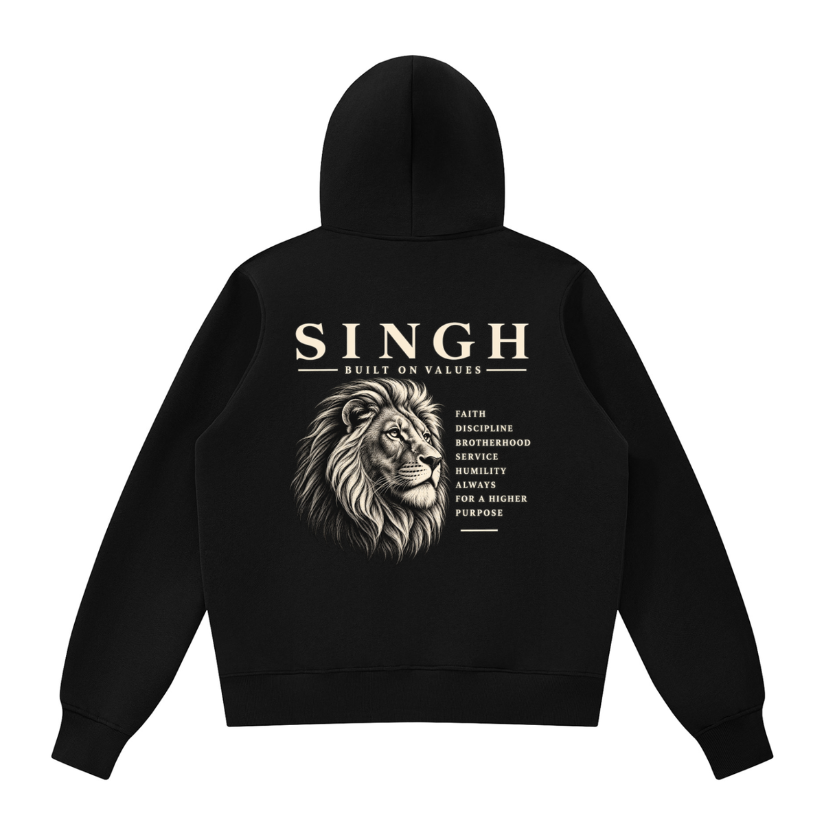Singh Built on Values || Fleece Full Zip Hoodie