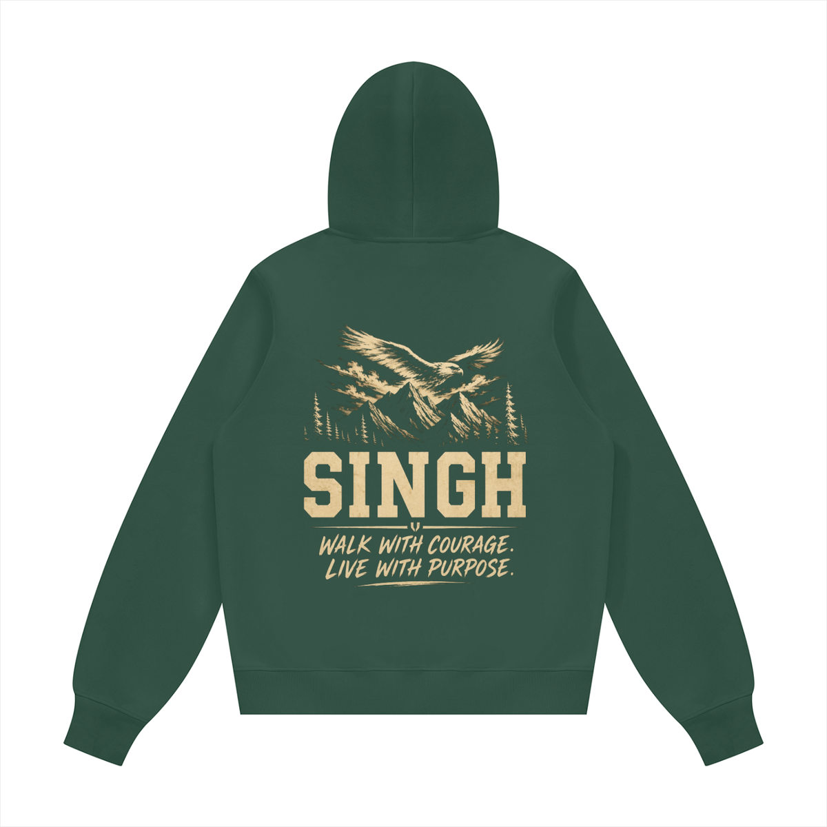 Singh- Walk with Courage || Fleece Regular Hoodie