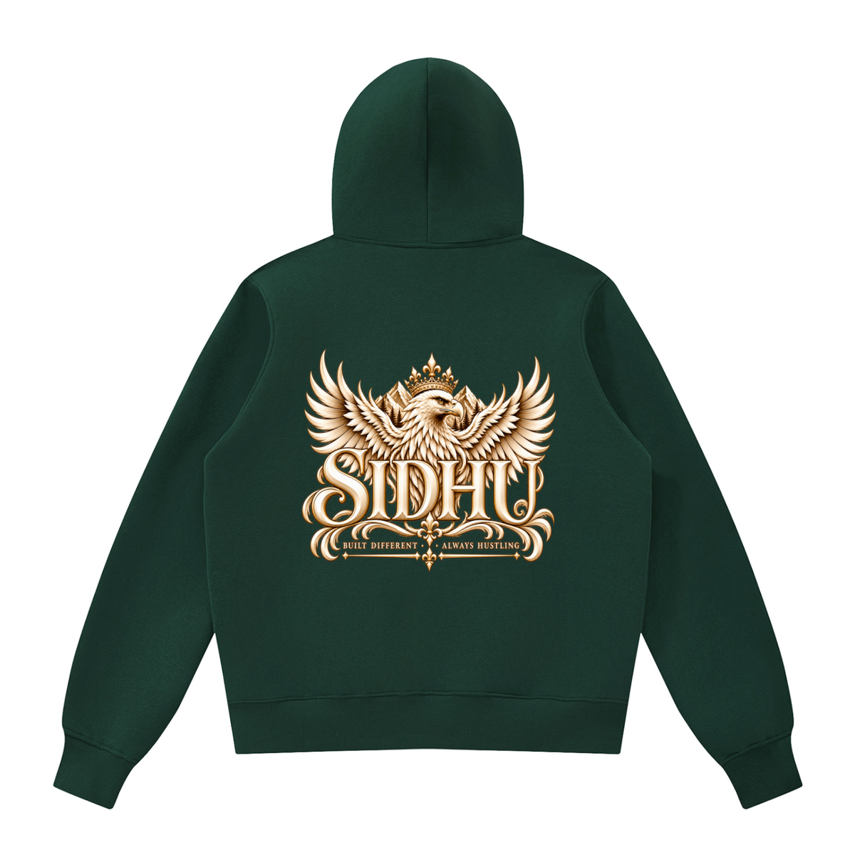 Sidhu- Built Different ||  Fleece Full Zip Hoodie