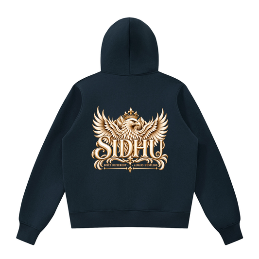 Sidhu- Built Different ||  Fleece Full Zip Hoodie
