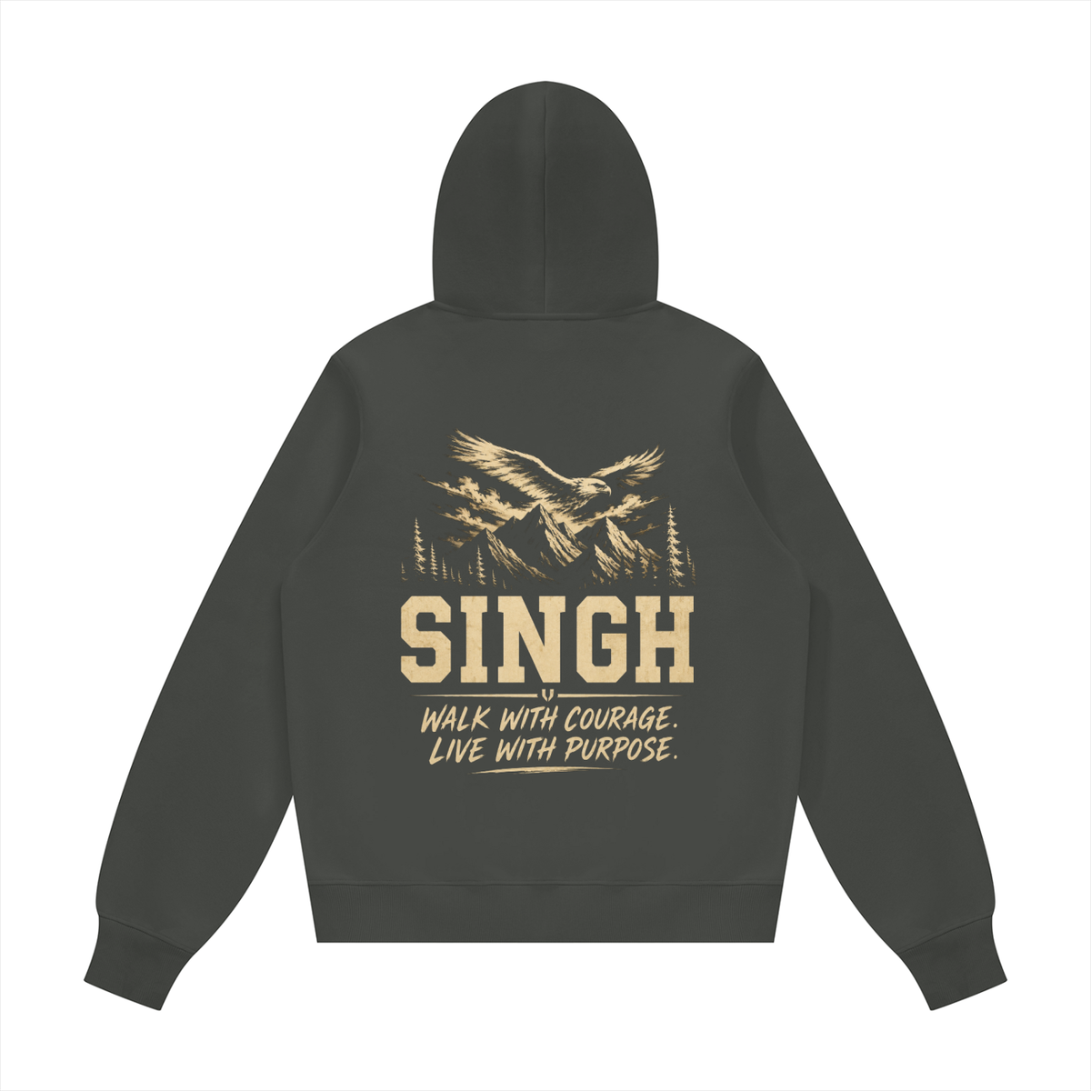 Singh- Walk with Courage || Fleece Regular Hoodie
