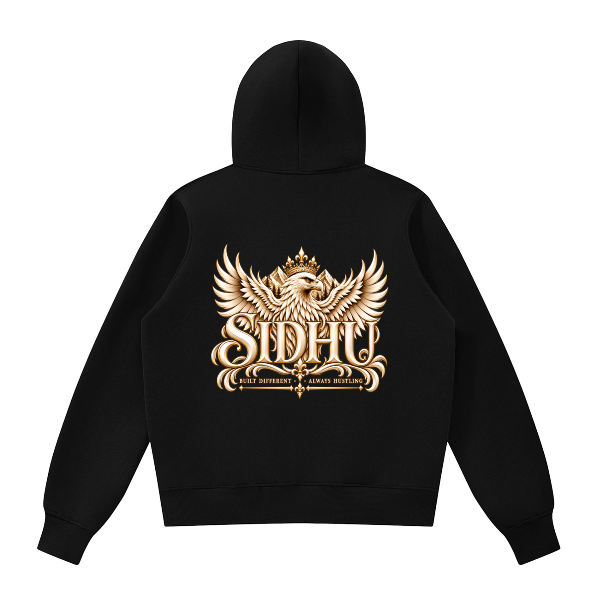 Sidhu- Built Different ||  Fleece Full Zip Hoodie