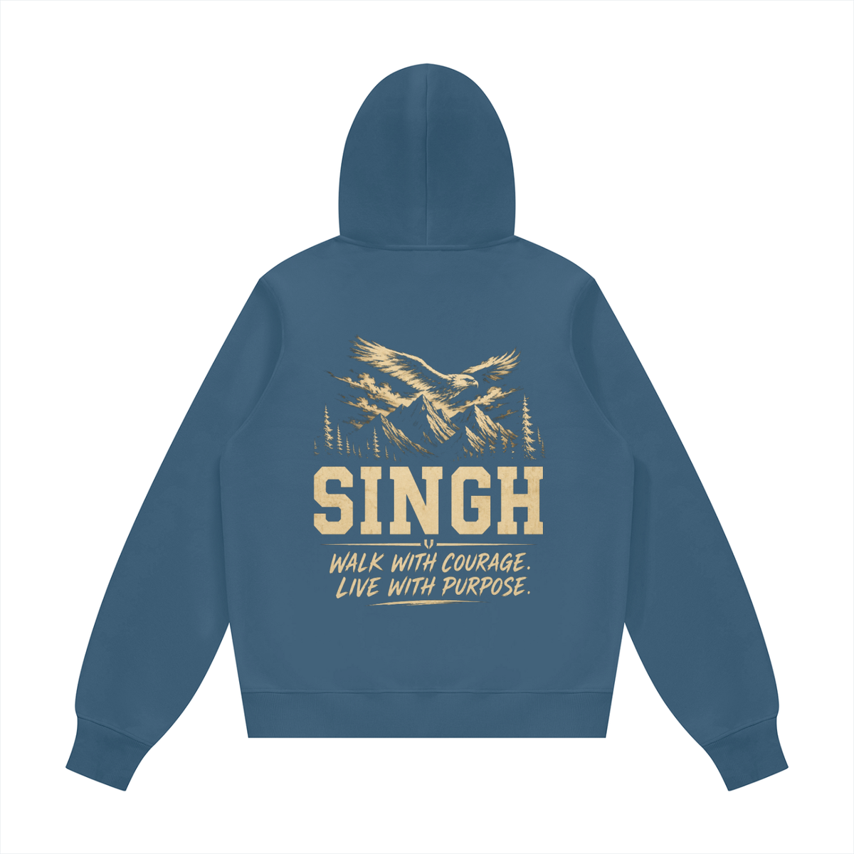 Singh- Walk with Courage || Fleece Regular Hoodie